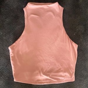 MAUVE HIGH NECK CROP TOP